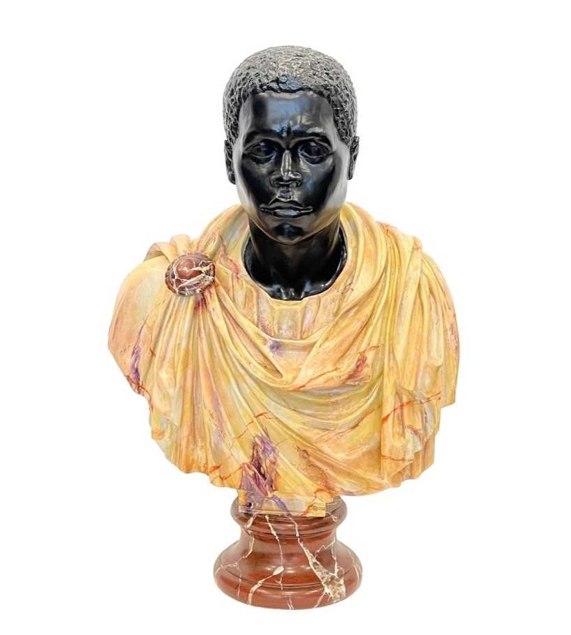 A LIFE-SIZE BUST OF A ROMAN NUBIAN - Image 3 of 7