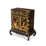 A LATE 19TH CENTURY JAPANESE GOLD LACQUERED TABLE CABINET CIRCA 1890