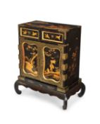 A LATE 19TH CENTURY JAPANESE GOLD LACQUERED TABLE CABINET CIRCA 1890