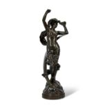 ERNEST DAGONET (FRENCH, 1856-1926): A LARGE BRONZE FIGURE OF NIGHT