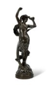 ERNEST DAGONET (FRENCH, 1856-1926): A LARGE BRONZE FIGURE OF NIGHT