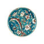 A LATE 19TH CENTURY FRENCH IZNIK STYLE DISH IN THE MANNER OF SAMSON