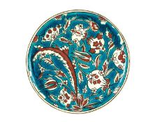 A LATE 19TH CENTURY FRENCH IZNIK STYLE DISH IN THE MANNER OF SAMSON