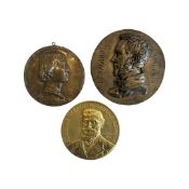 THREE 19TH CENTURY FRENCH BRONZE PORTRAIT MEDALLIONS