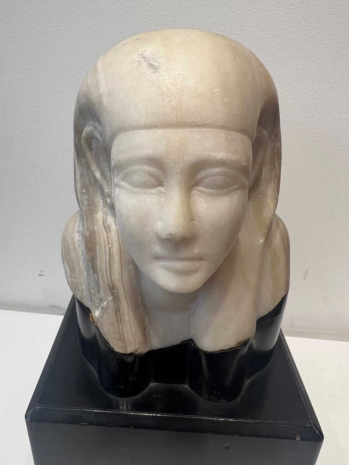 A GRAND TOUR ALABASTER HEAD OF A PHAROAH - Image 11 of 11