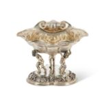 A LARGE AND IMPRESSIVE SOLID SILVER AND SILVER GILT CENTREPIECE OF NAUTICAL THEME