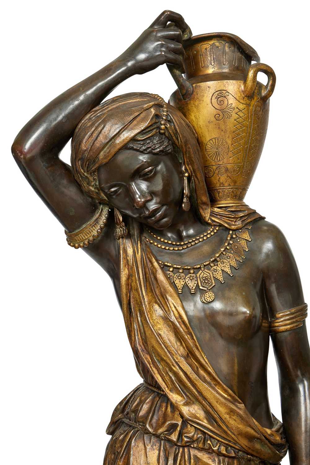 GRAUX-MARLY, PARIS: A 19TH CENTURY LIFE-SIZE ORIENTALIST BRONZE OF A NUBIAN WATER CARRIER - Image 2 of 5