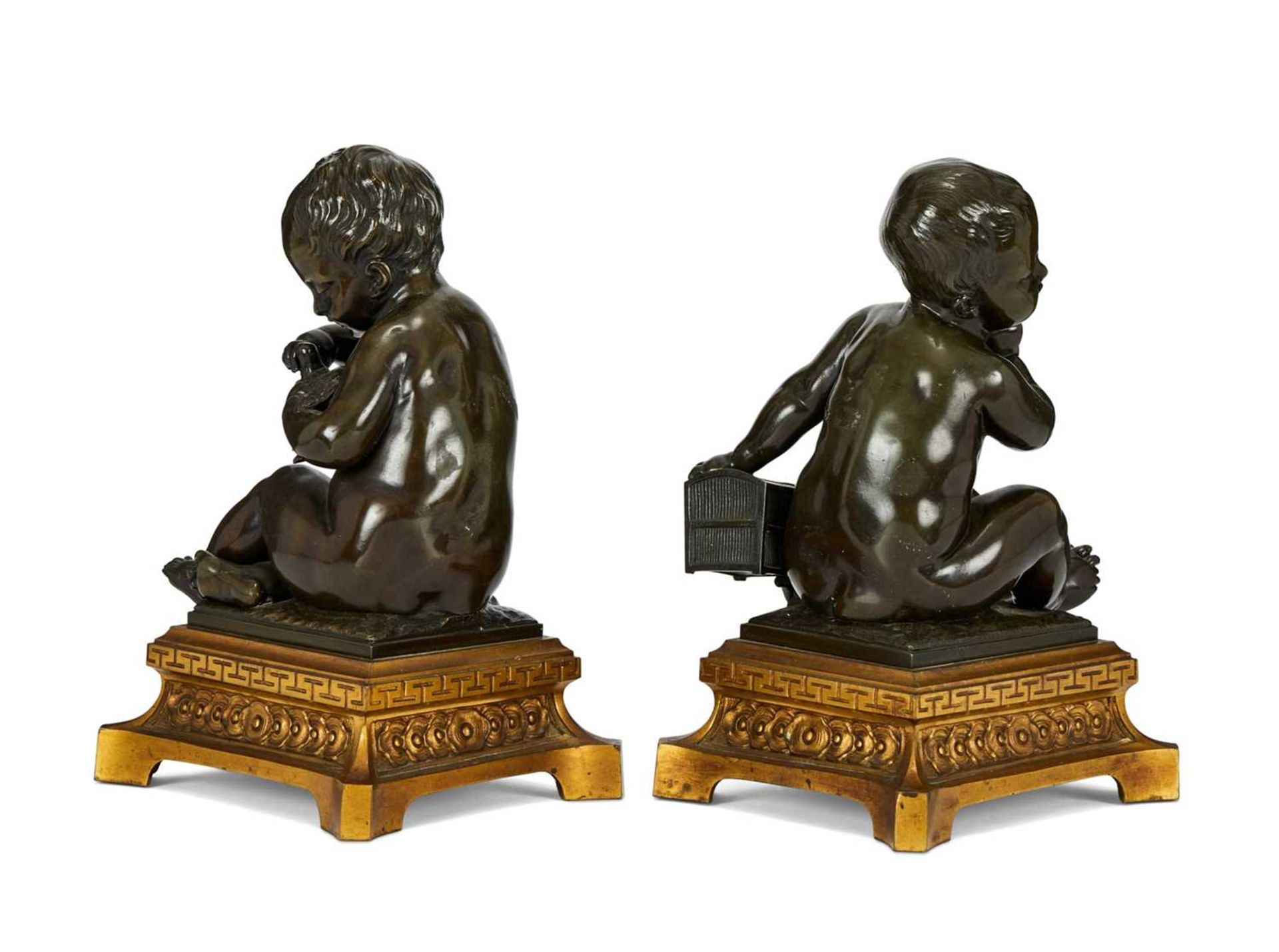 AFTER JEAN-BAPTISTE PIGALLE (1714-1785): A PAIR OF LATE 18TH / EARLY 19TH CENTURY BRONZE FIGURES - Image 2 of 2