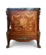 A FINE 19TH CENTURY LOUIS XVI STYLE KINGWOOD MARQUETRY SIDE CABINET