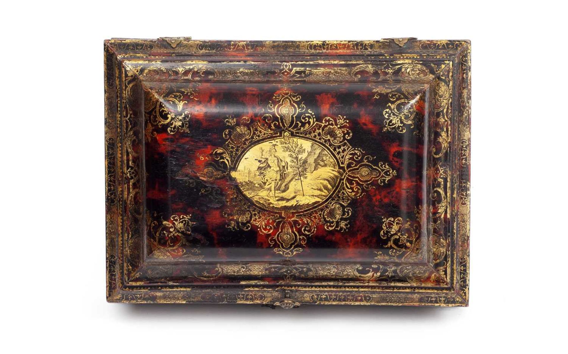 A FINE 18TH CENTURY ITALIAN FAUX TORTOISESHELL PAINTED BOX - Image 3 of 3