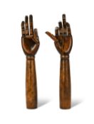 A PAIR OF LATE 19TH / EARLY 20TH CENTURY ARTICULATED FOREARMS