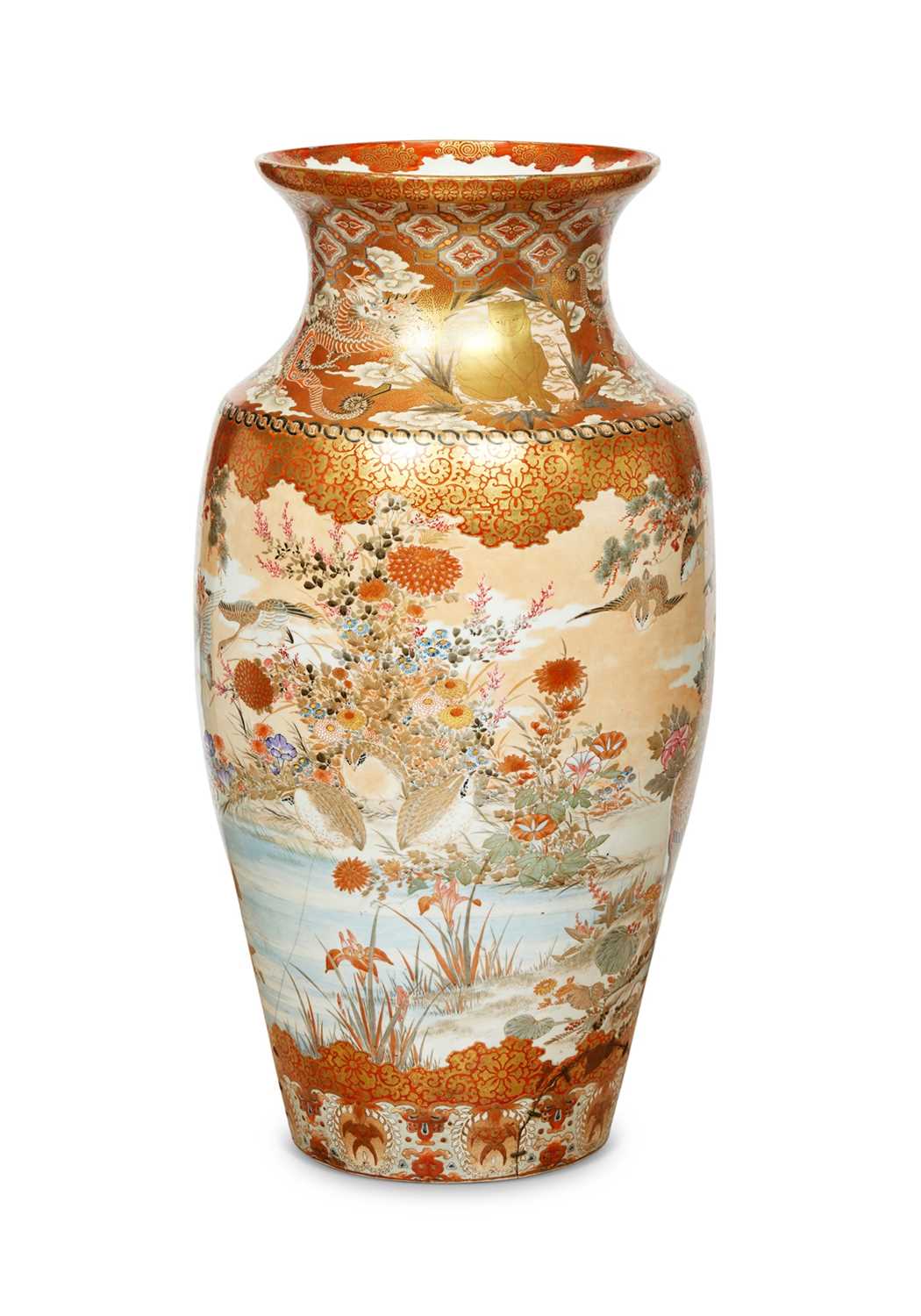 A LARGE JAPANESE MEIJI PERIOD KUTANI POTTERY VASE - Image 2 of 2