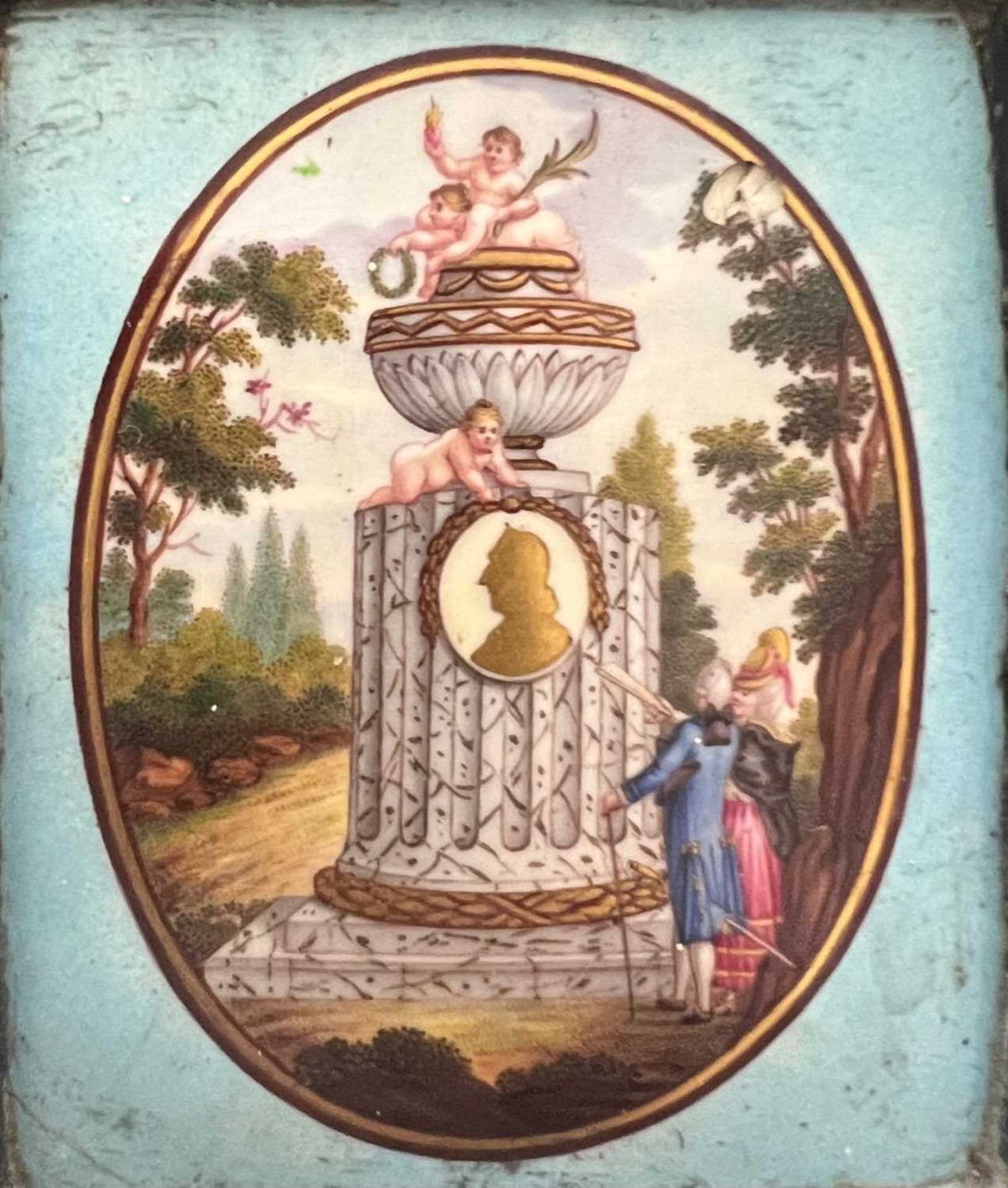 THIRTEEN MID 18TH CENTURY ENAMELS MOUNTED IN AN EBONY CASKET - Image 4 of 15