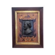 19TH CENTURY ARGENTINE SCHOOL: PORTRAIT BAS-RELIEF PLAQUE OF BARTOLOMÉ MITRE MARTINEZ