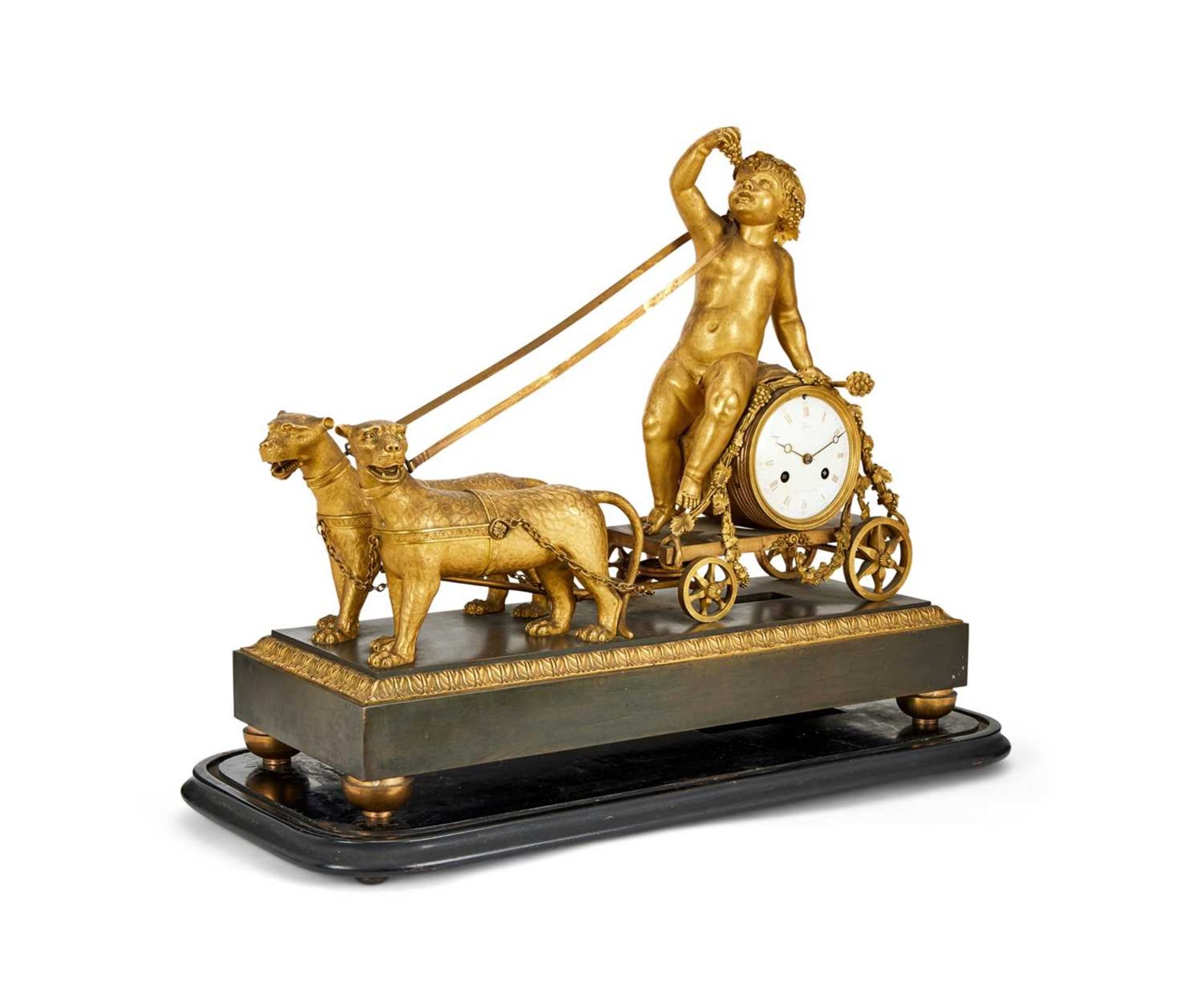 AN EXCEPTIONAL LATE 18TH CENTURY LOUIS XVI PERIOD GILT BRONZE MANTEL CLOCK - Image 2 of 5