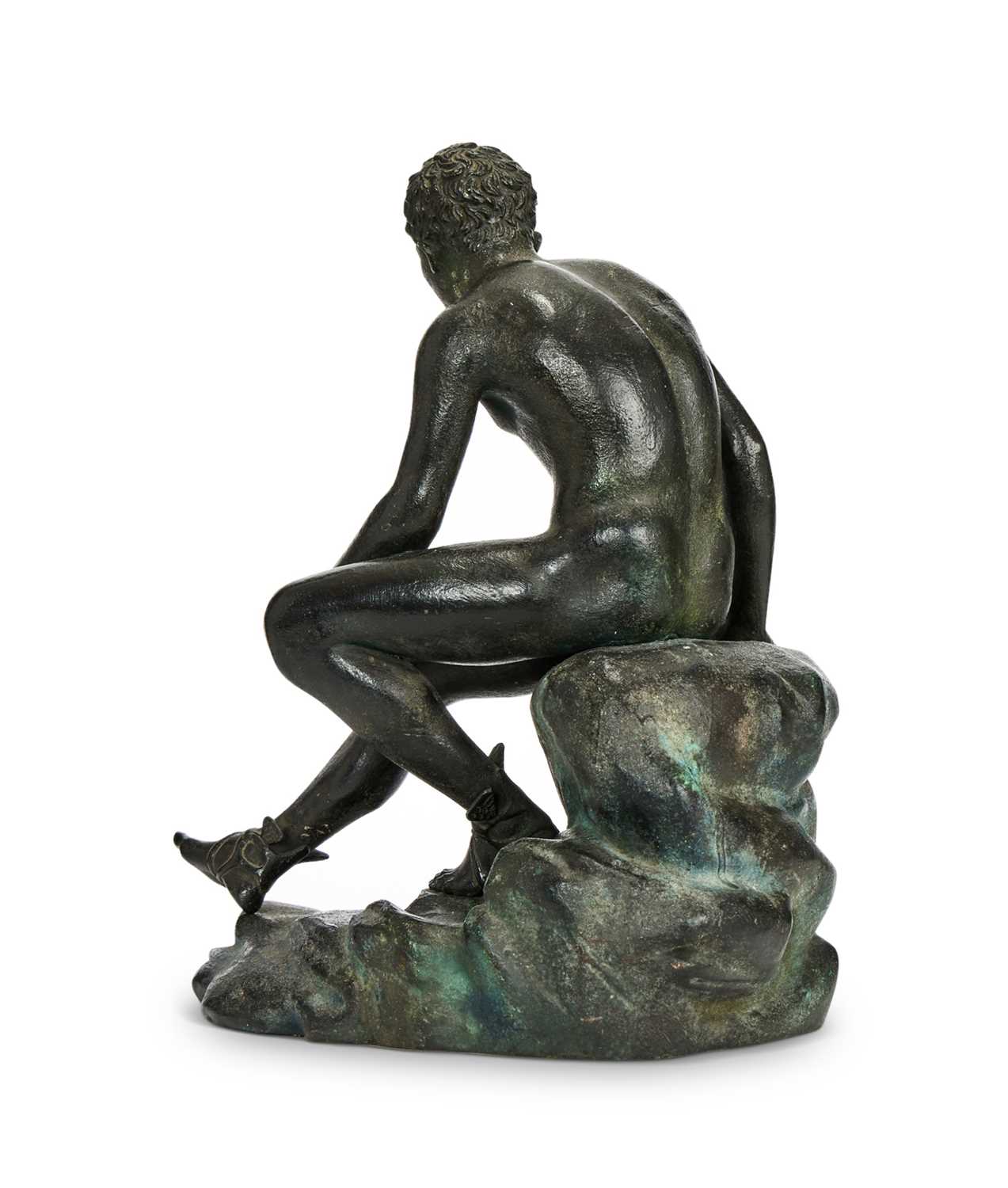 GIORGIO SOMMER, NAPOLI: A 19TH CENTURY BRONZE FIGURE OF THE SEATED MERCURY - Image 2 of 3