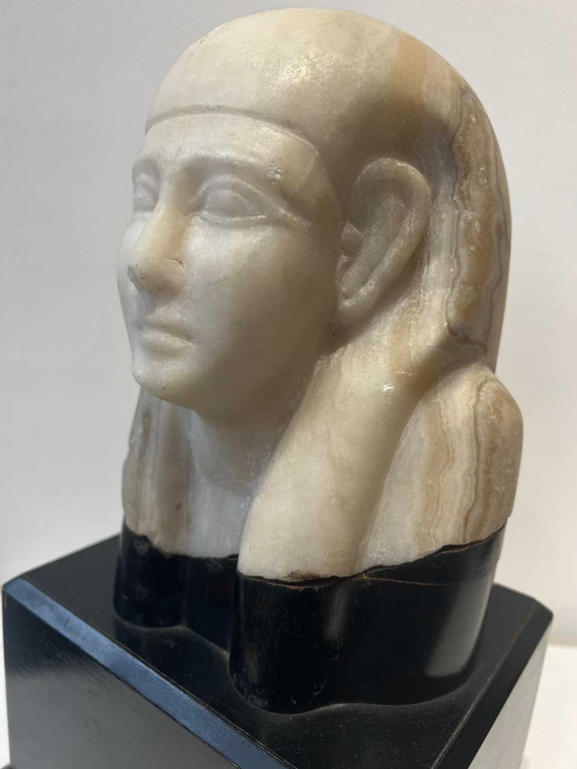 A GRAND TOUR ALABASTER HEAD OF A PHAROAH - Image 7 of 11