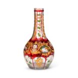 A 19TH CENTURY BOHEMIAN RUBY GLASS VASE OR HOOKAH BASE FOR THE PERSIAN / OTTOMAN MARKET