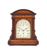 A RARE AND FINE 19TH CENTURY MINIATURE QUARTER CHIMING CLOCK WITH LEVER PLATFORM ESCAPEMENT