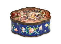 AN 18TH CENTURY ENAMEL TABLE SNUFF BOX