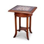 A SPECIMEN MARBLE INLAID GAMING TABLE