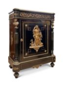 A FINE NAPOLEON III GILT BRONZE MOUNTED, EBONISED SIDE CABINET, CIRCA 1870