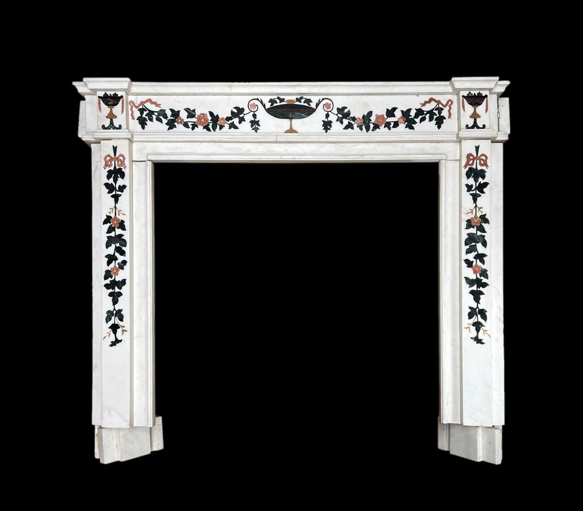 A GEORGE III STYLE MARBLE CHIMNEYPIECE IN THE MANNER OF PIETRO BOSSI