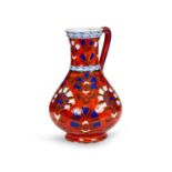 A SAMSON IZNIK STYLE PORCELAIN JUG, LATE 19TH CENTURY, FRENCH