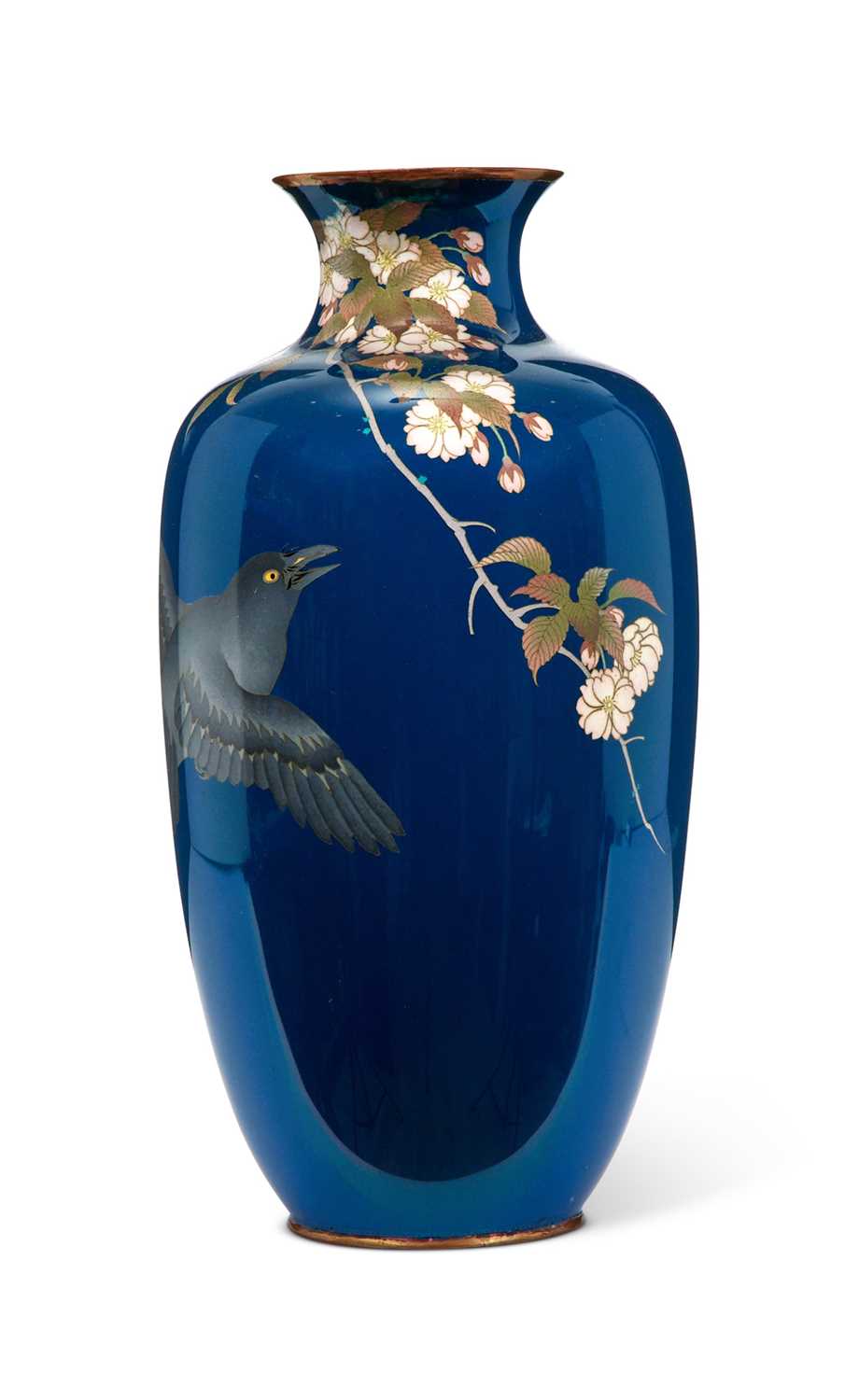 A JAPANESE MEIJI PERIOD CLOISONNE ENAMEL VASE