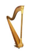 AN EARLY 19TH CENTURY GILTWOOD AND GILT GESSO CONCERT HARP BY J.C. SCHWIESO & CO. LONDON