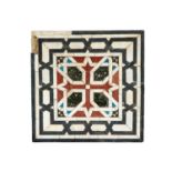 A SMALL 15TH / 17TH CENTURY GEOMETRIC POLYCHROME MARBLE MOSAIC PANEL, MAMLUK OR OTTOMAN