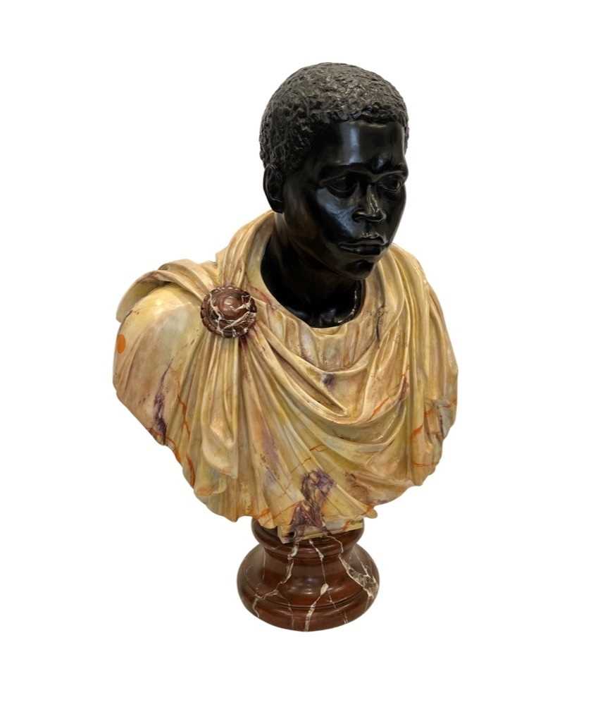 A LIFE-SIZE BUST OF A ROMAN NUBIAN - Image 6 of 7