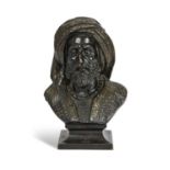 A FINE 19TH CENTURY BRONZE BUST OF AN ARAB MAN