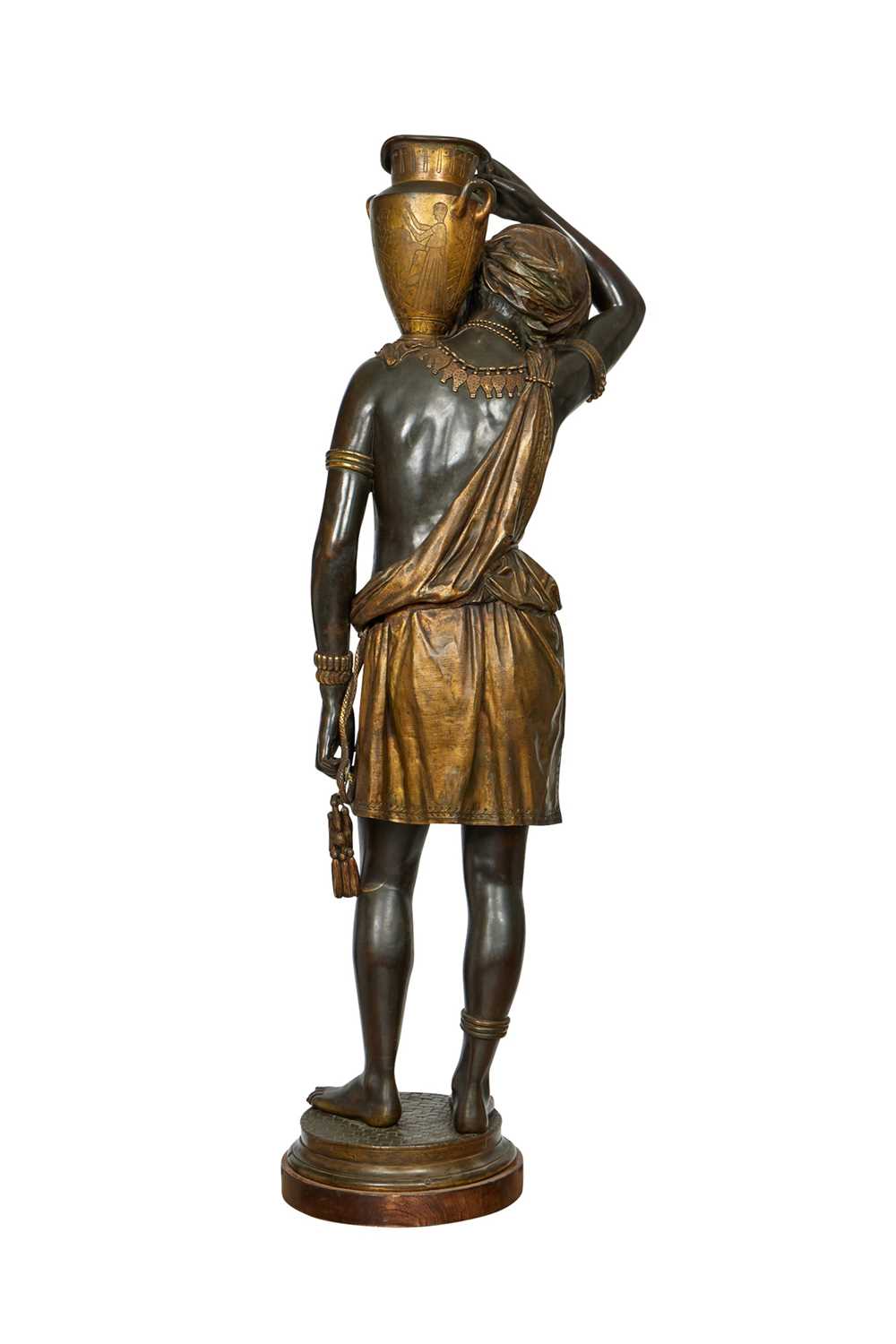 GRAUX-MARLY, PARIS: A 19TH CENTURY LIFE-SIZE ORIENTALIST BRONZE OF A NUBIAN WATER CARRIER - Image 4 of 5