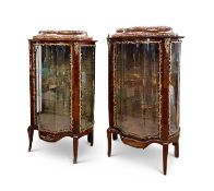 A PAIR OF 19TH CENTURY FRENCH ORMOLU MOUNTED, KINGWOOD VITRINES