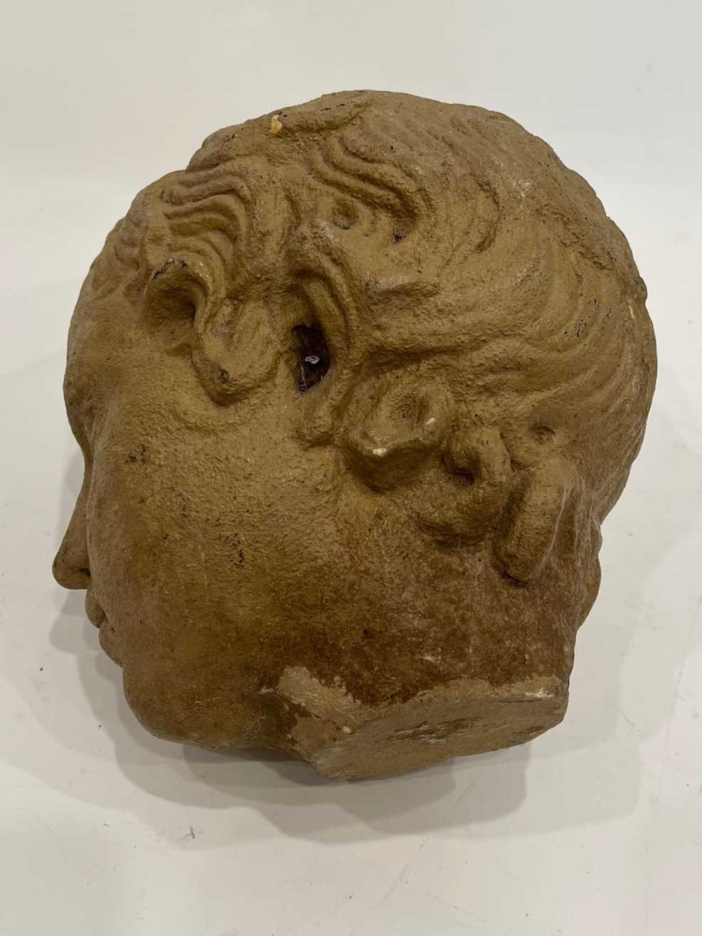 A COMPOSITION STONE HEAD IN THE STYLE OF DONATELLO - Image 2 of 9