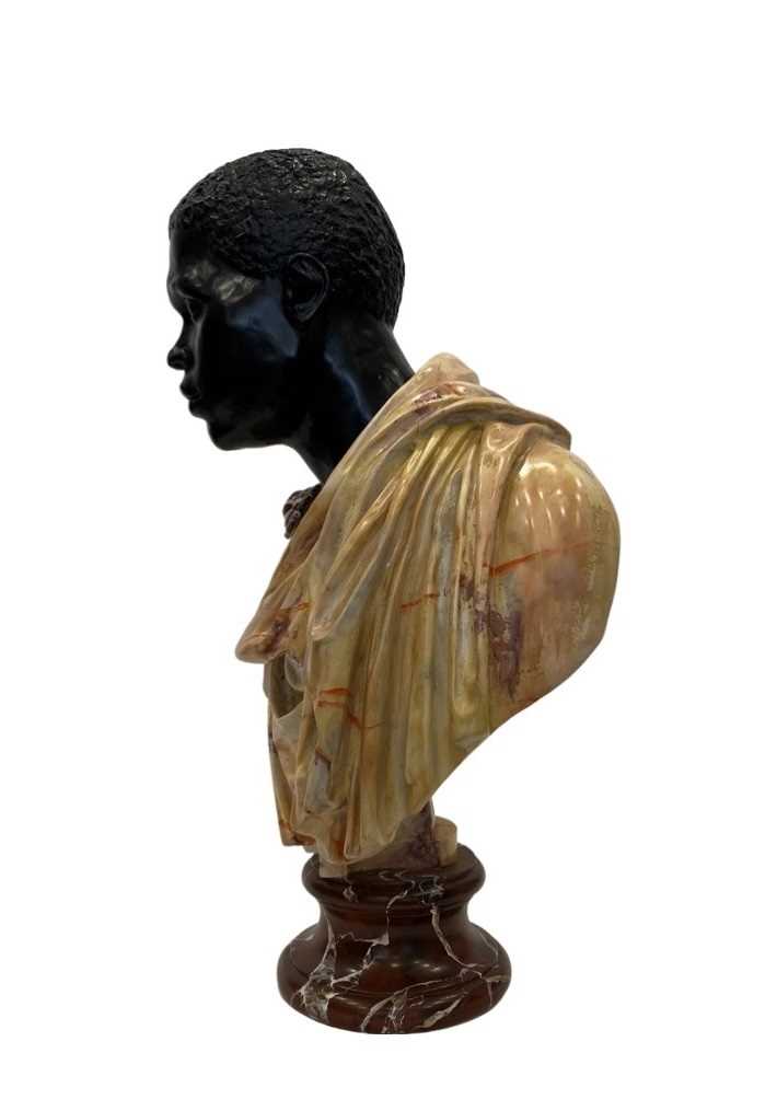 A LIFE-SIZE BUST OF A ROMAN NUBIAN - Image 5 of 7