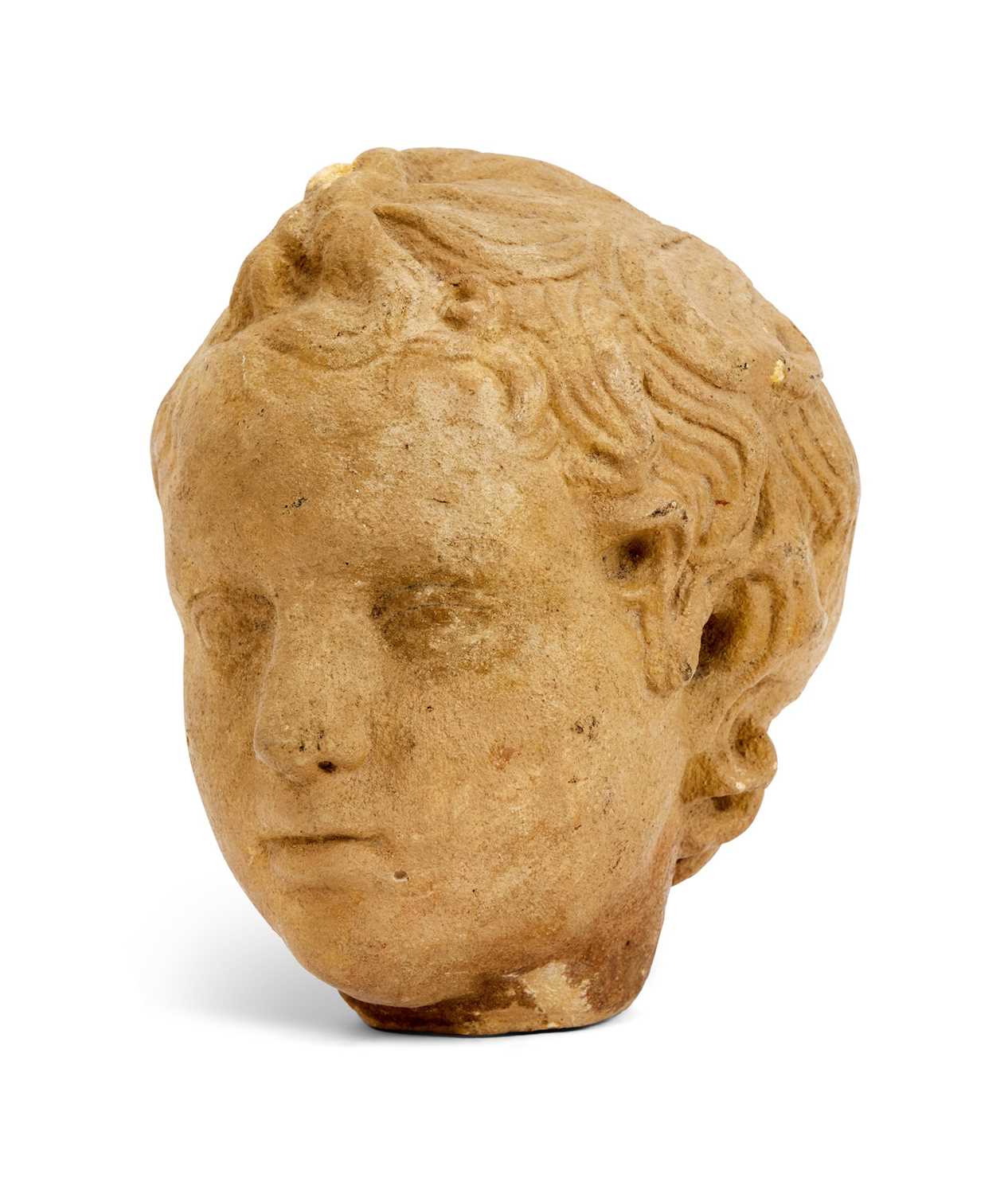 A COMPOSITION STONE HEAD IN THE STYLE OF DONATELLO