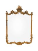 A 19TH CENTURY GILTWOOD MIRROR