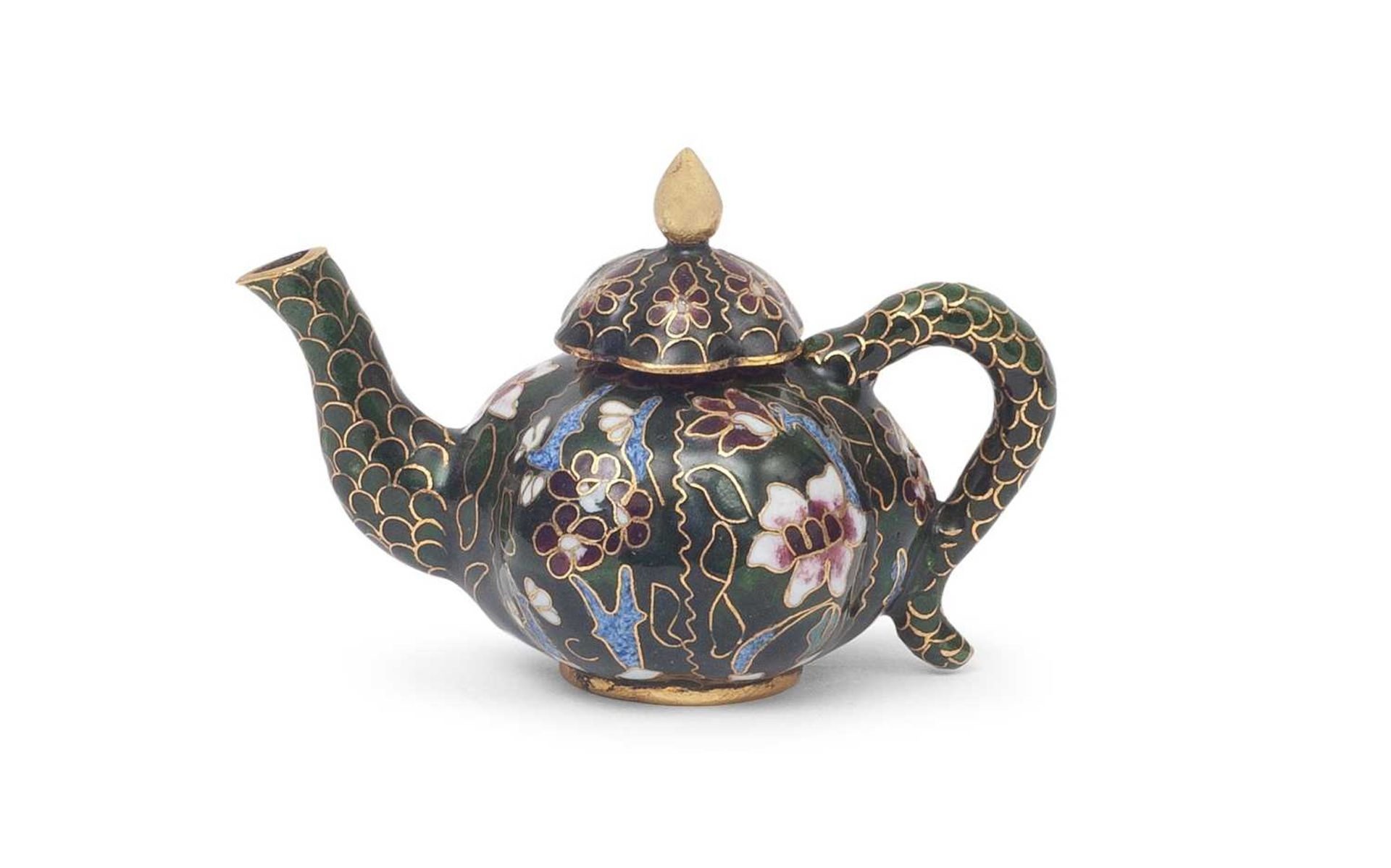 A CHINESE MINIATURE ENAMEL TEAPOT