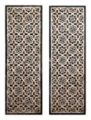 A PAIR OF 15TH / 17TH CENTURY OTTOMAN / MAMLUK GEOMETRIC MARBLE MOSAIC WALL PANELS, EGYPT