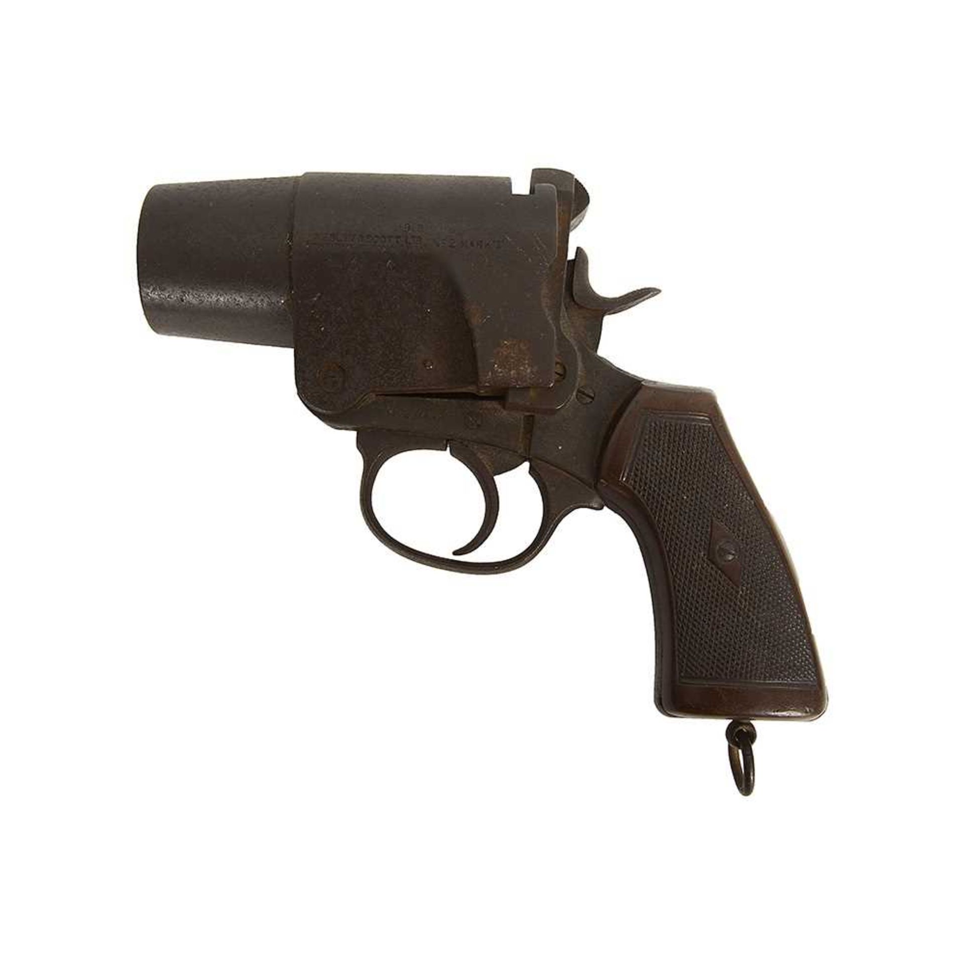 A WWI WEBLEY & SCOTT MK 1 SIGNAL PISTOL OR FLARE GUN DATED 1918