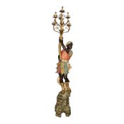 A LARGE VENETIAN 18TH CENTURY STYLE CARVED WOOD TORCHERE