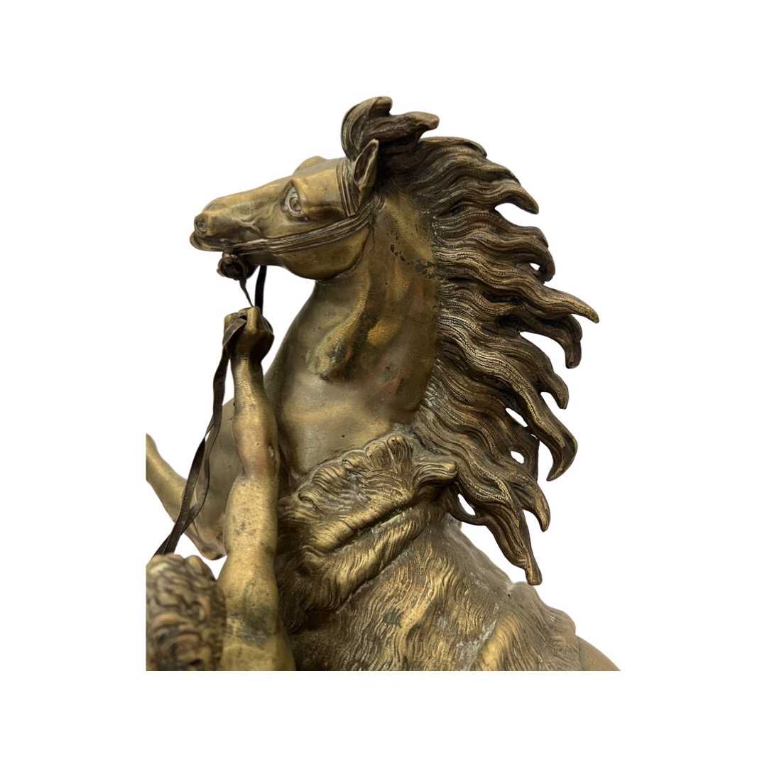 A PAIR OF 19TH CENTURY BRONZE MODELS OF THE MARLEY HORSES AFTER COUSTOU (FRENCH, 1677-1746) - Image 3 of 5