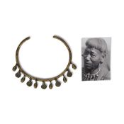 A KONYAK NAGA TRADITIONAL TRIBAL BRASS HEADHUNTER'S OPEN TORQUE NECKLACE