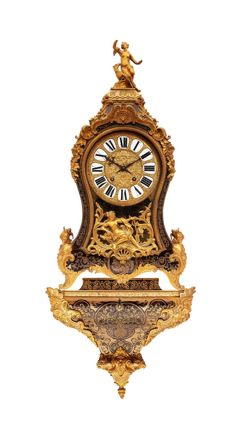 A FINE 1740'S LOUIS XV PERIOD BOULLE BRACKET CLOCK WITH COURONNE POINCON MARK