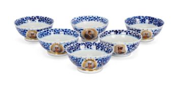 SIX PORCELAIN BOWLS MADE FOR THE PERSIAN MARKET
