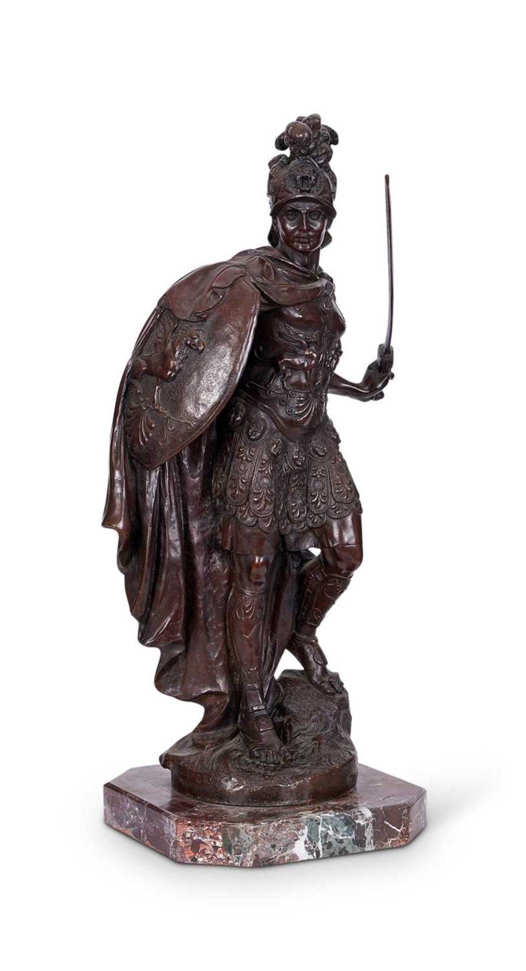 A LARGE BRONZE FIGURE OF A ROMAN SOLDIER - Bild 2 aus 4