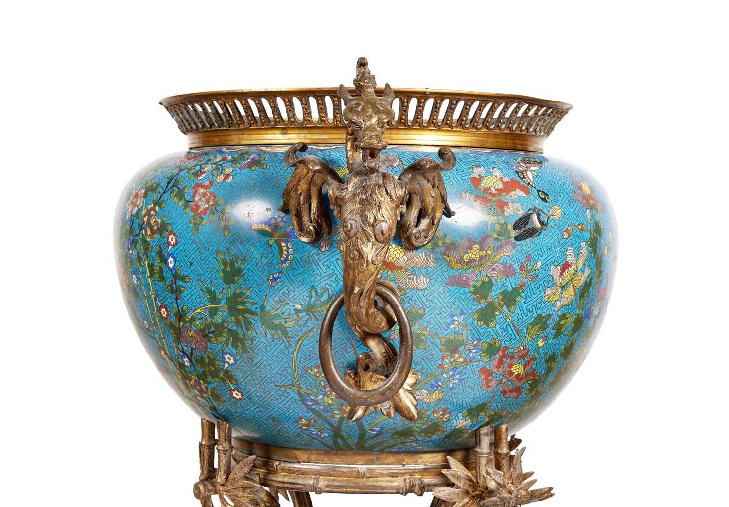 MAISON MARNYHAC: A 19TH CENTURY FRENCH JAPONISME JARDINIERE ON STAND - Image 3 of 16