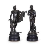 CIRCLE OF ZOFFOLI, LATE 18TH OR EARLY 19TH CENTURY: A PAIR OF CLASSICAL BRONZE FIGURES